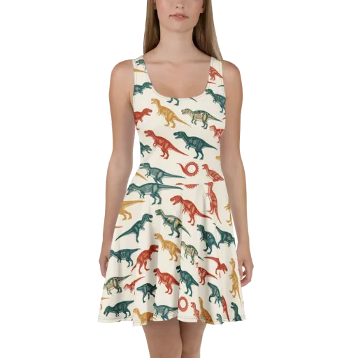 Fossil Parade on a Skater Dress