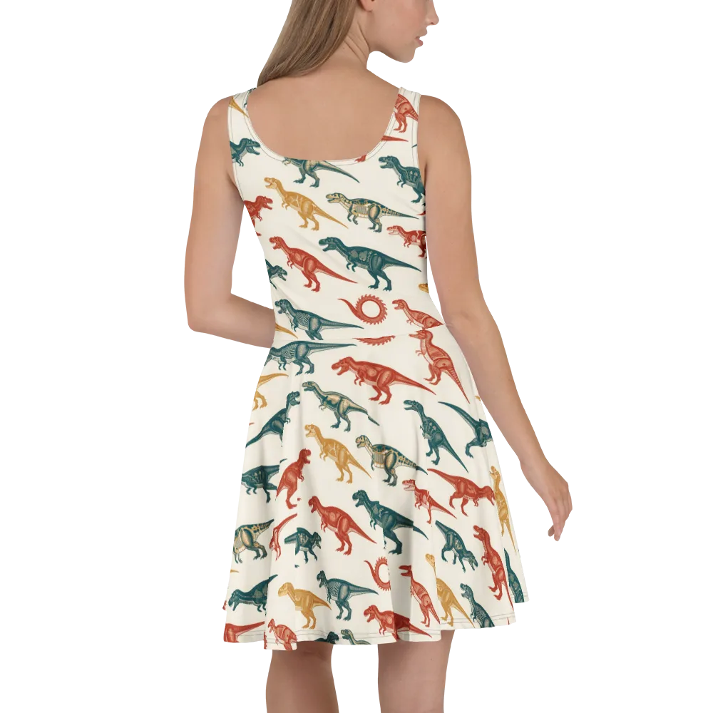 Fossil Parade on Skater Dress — Back