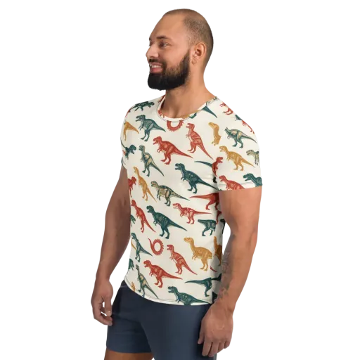 Fossil Parade on a Men's Athletic T-Shirt