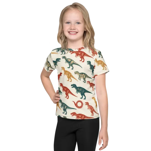 Fossil Parade on a Kids Crew Neck T-Shirt