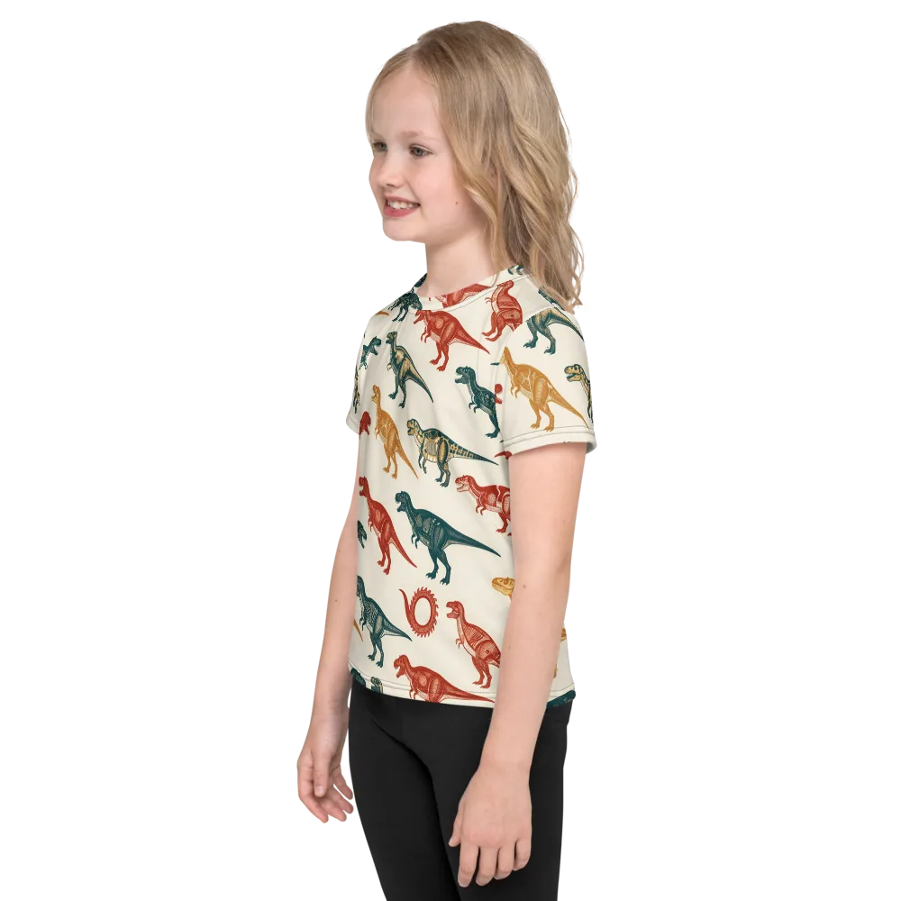 Fossil Parade on Kids Crew Neck T-Shirt — Left
