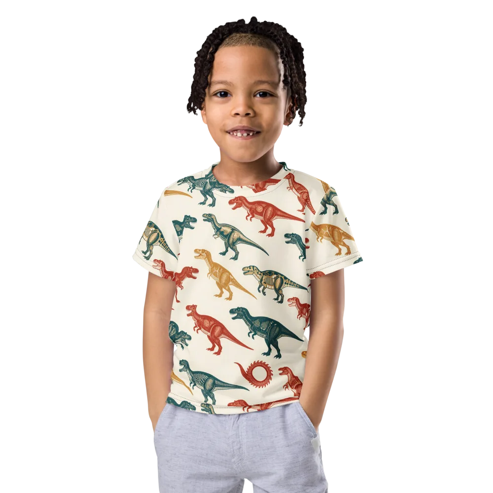 Fossil Parade on Kids Crew Neck T-Shirt — Front