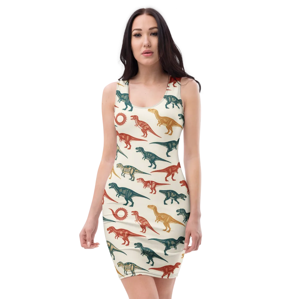 Fossil Parade on Bodycon Dress — Front