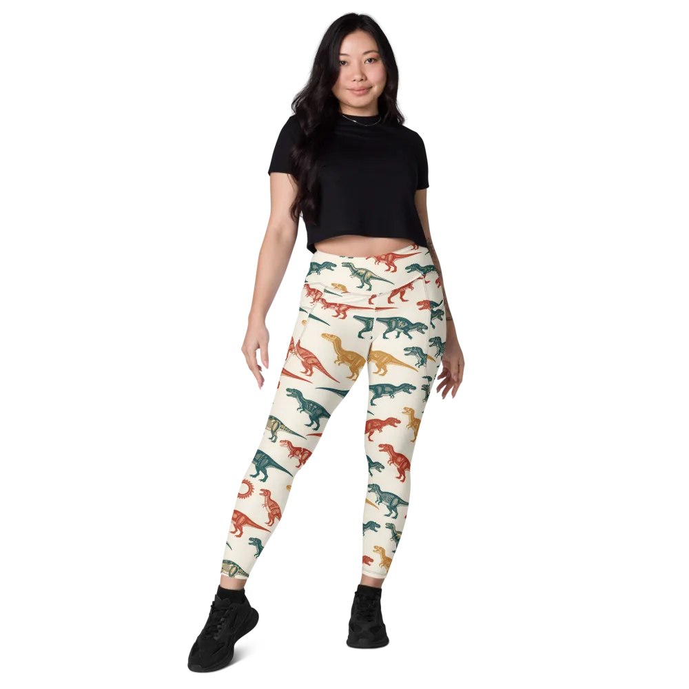 Fossil Parade on Leggings with Pockets — Front