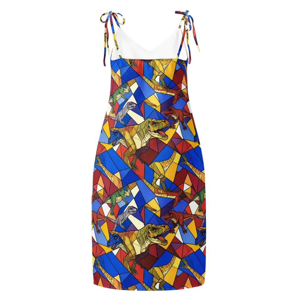 Jurassic Mosaic on Slip Dress — Back