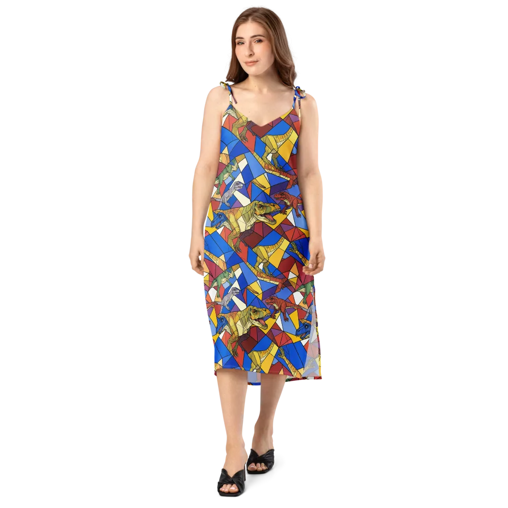 Jurassic Mosaic on Slip Dress — Front