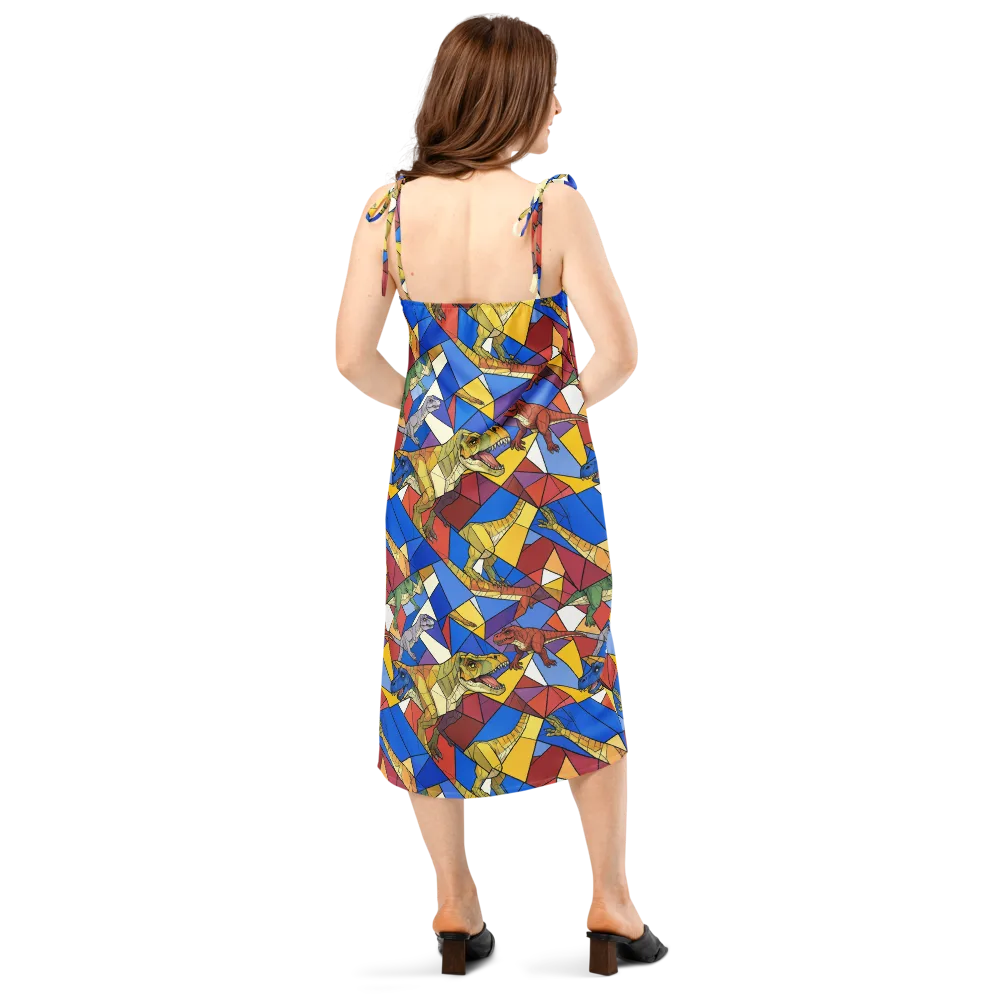 Jurassic Mosaic on Slip Dress — Back