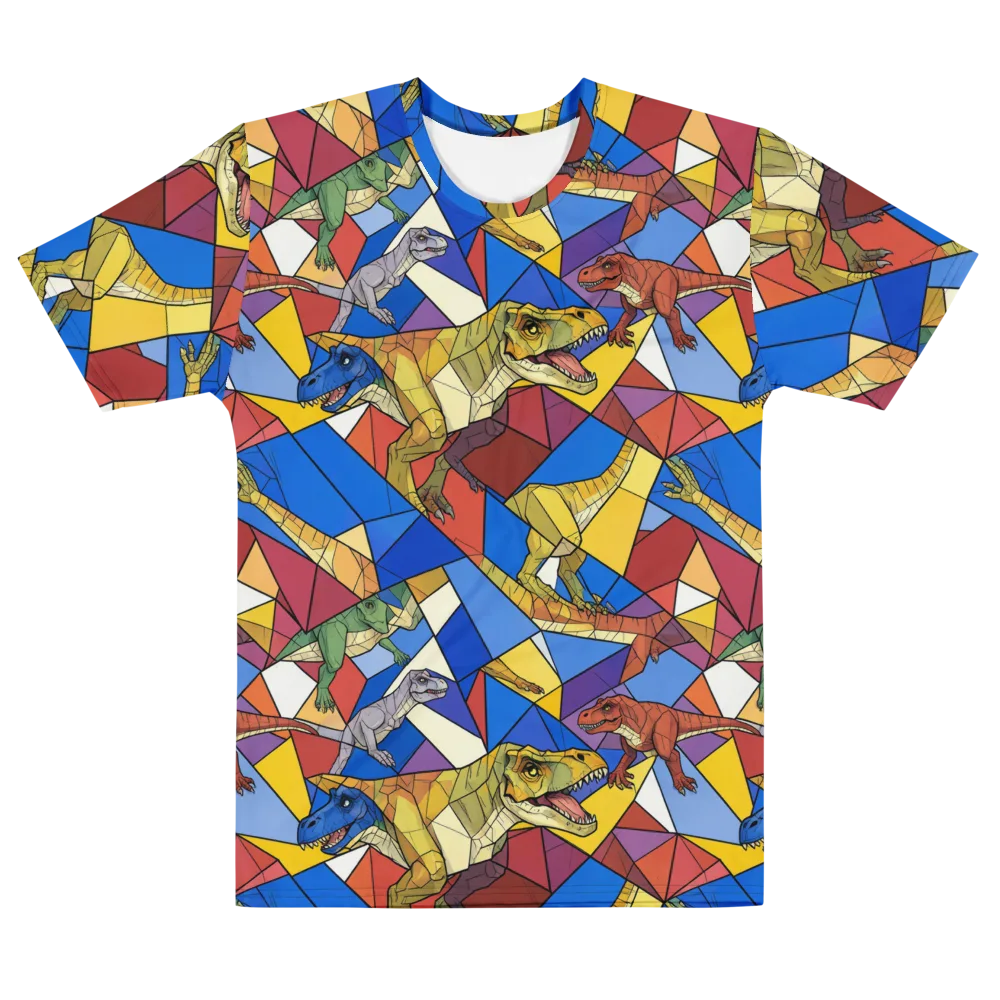 Jurassic Mosaic on Men's Cotton Crew Neck T-Shirt — Front