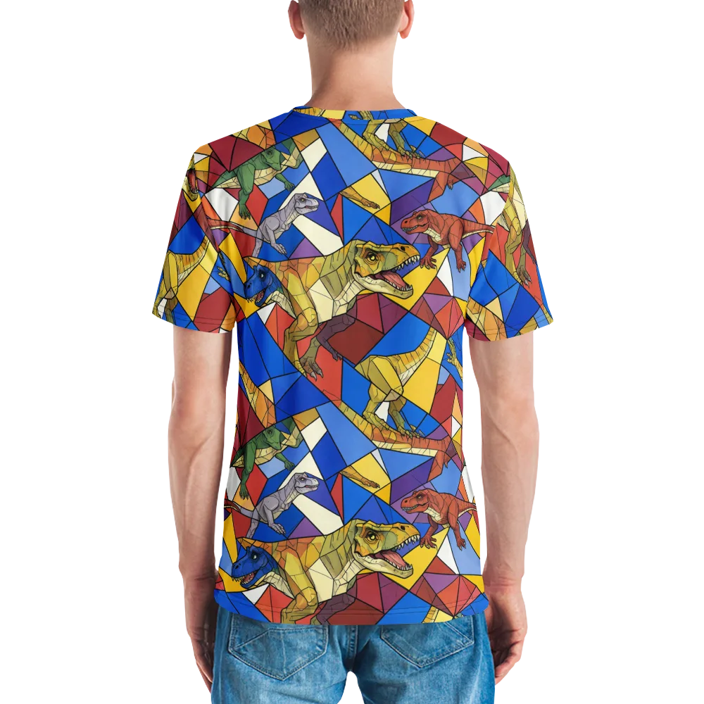Jurassic Mosaic on Men's Crew Neck T-Shirt — Back