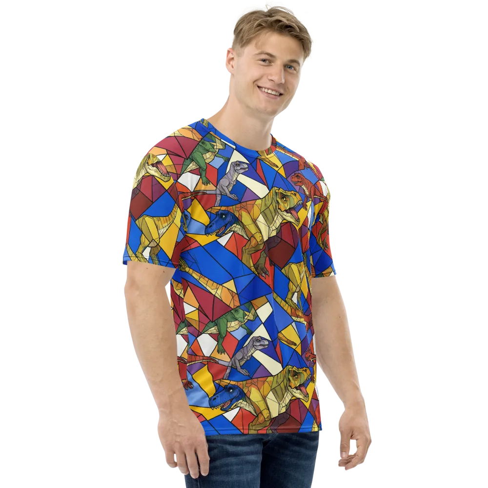 Jurassic Mosaic on Men's Crew Neck T-Shirt — Right