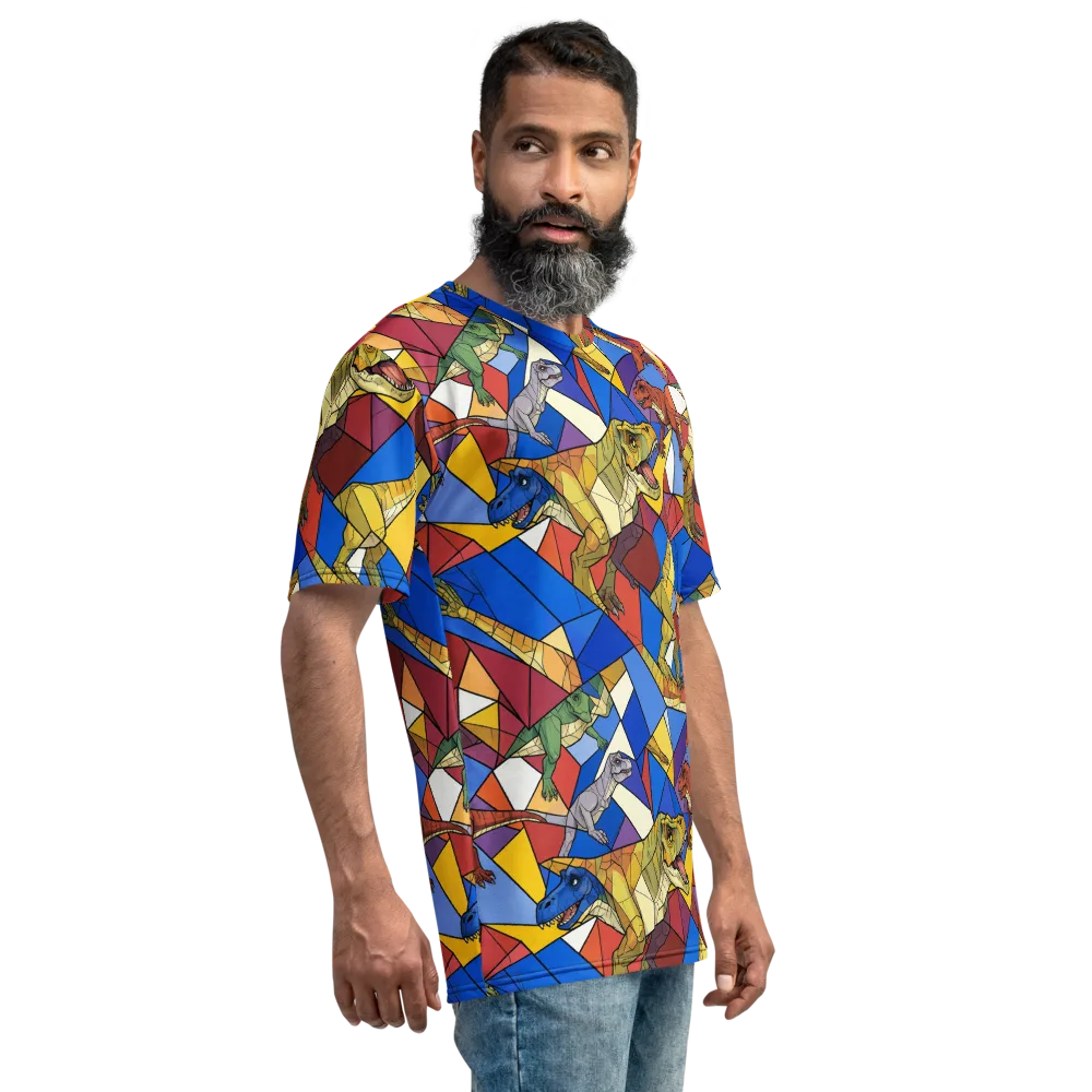 Jurassic Mosaic on Men's Crew Neck T-Shirt — Right