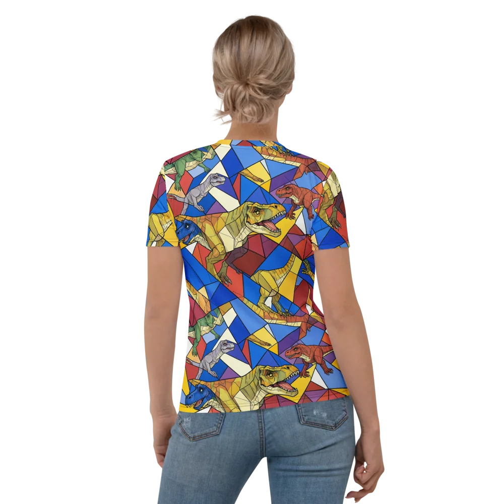 Jurassic Mosaic on Women's Crew Neck T-Shirt — Back