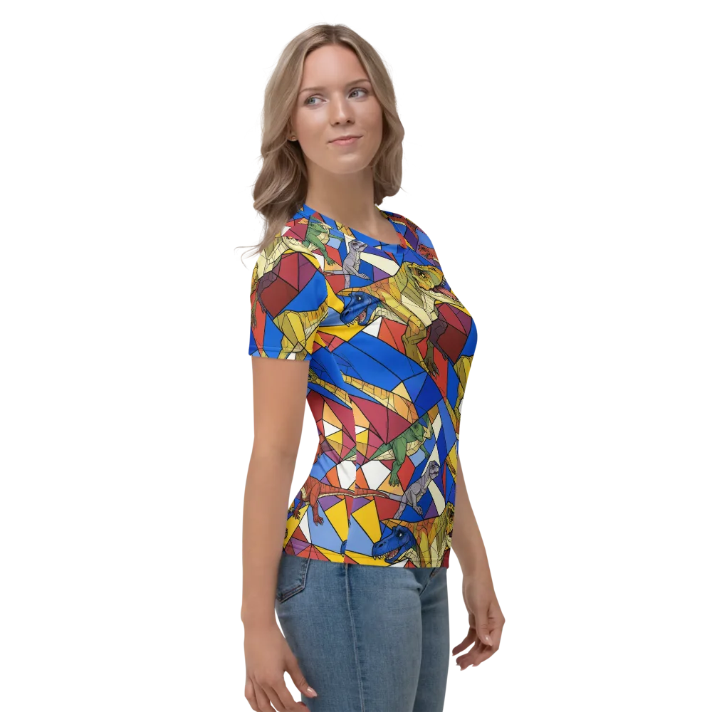 Jurassic Mosaic on Women's Crew Neck T-Shirt — Right
