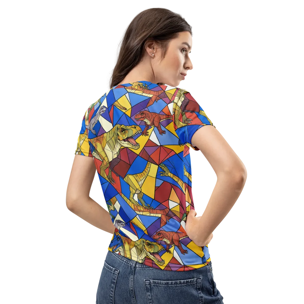 Jurassic Mosaic on Women's Crew Neck T-Shirt — Back