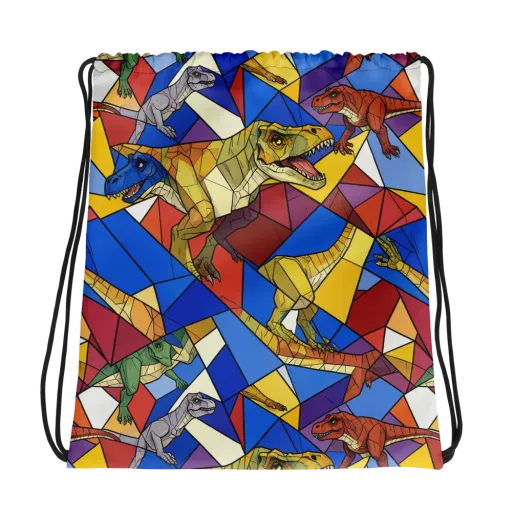 Jurassic Mosaic on a Drawstring Bag