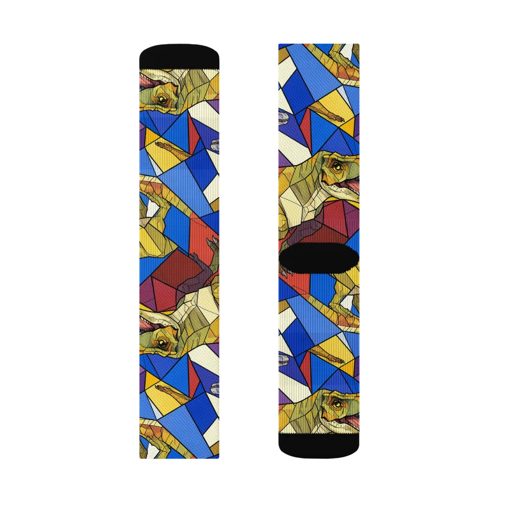 Jurassic Mosaic on Socks — Left Sock