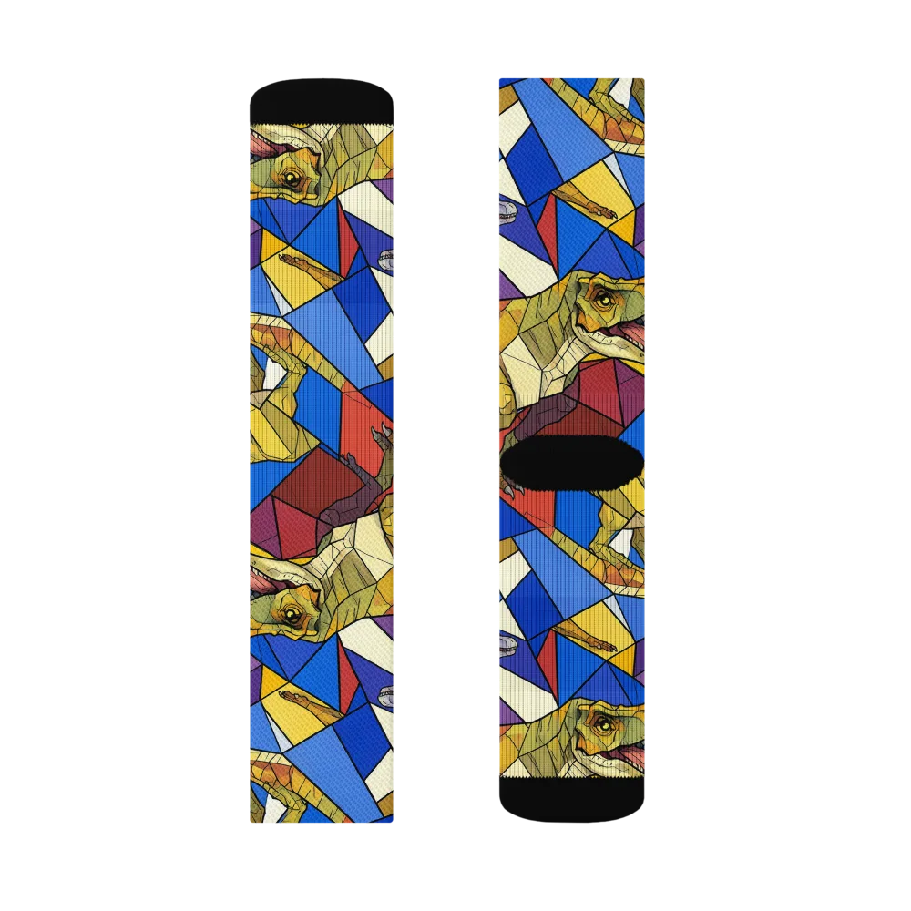 Jurassic Mosaic on Socks — Right Sock