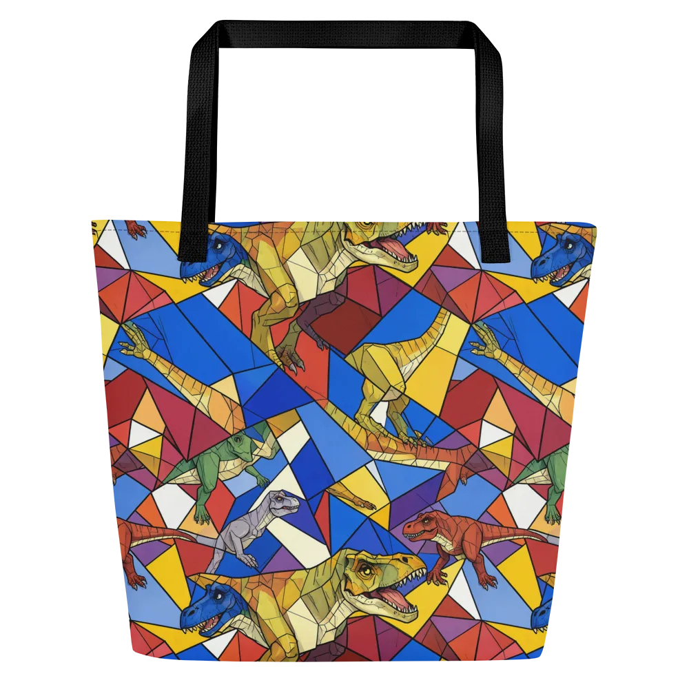 Jurassic Mosaic on Large Tote Bag W/ Pocket — Front