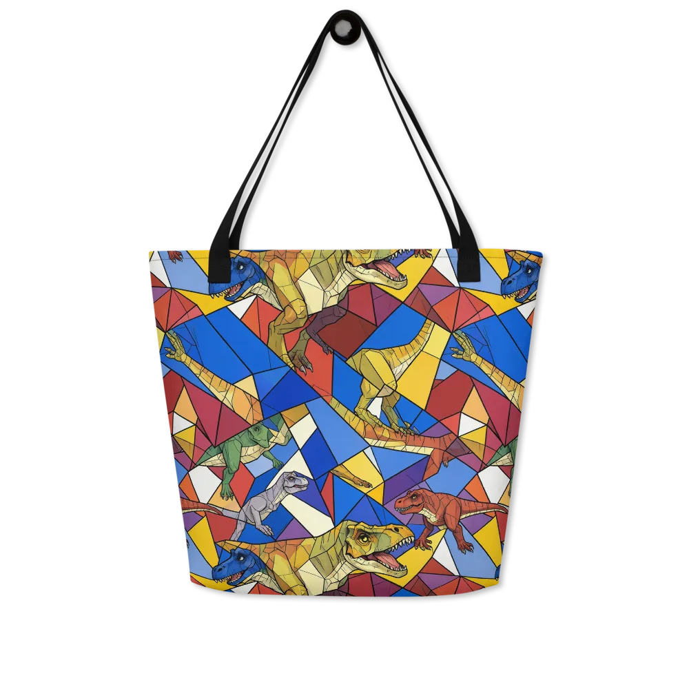 Jurassic Mosaic on Large Tote Bag W/ Pocket — Front