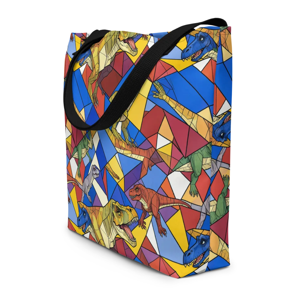 Jurassic Mosaic on Large Tote Bag W/ Pocket — Front
