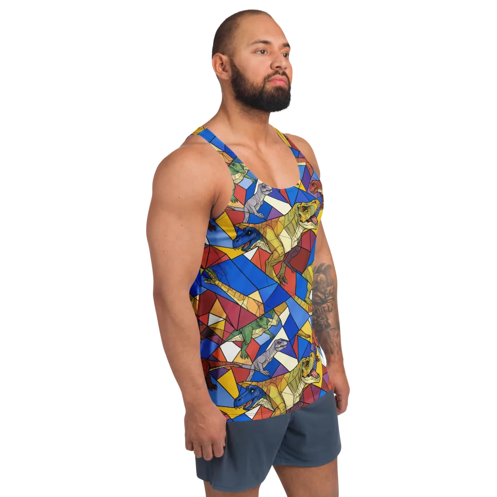 Jurassic Mosaic on Men's Tank Top — Right Front