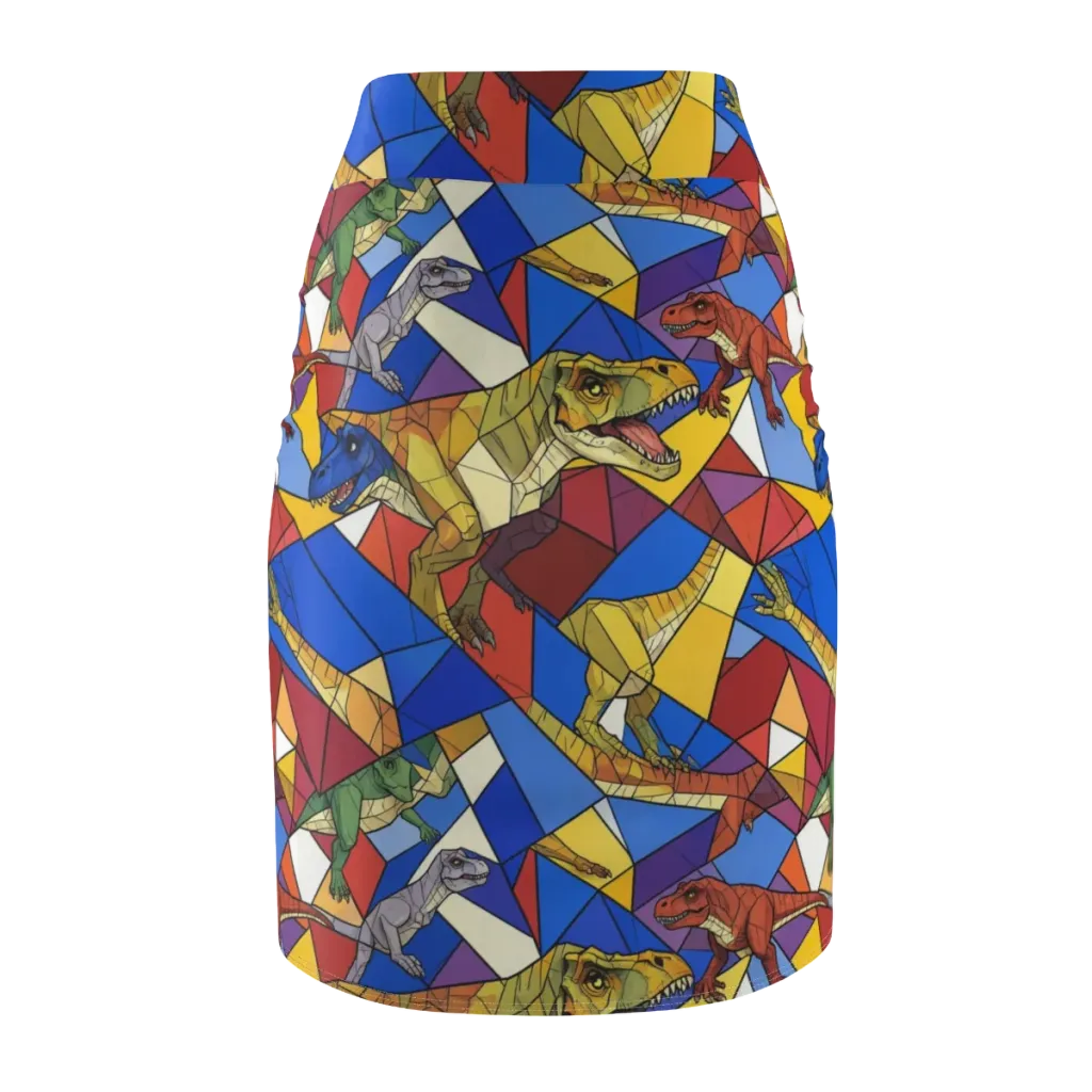Jurassic Mosaic on Pencil Skirt — Back