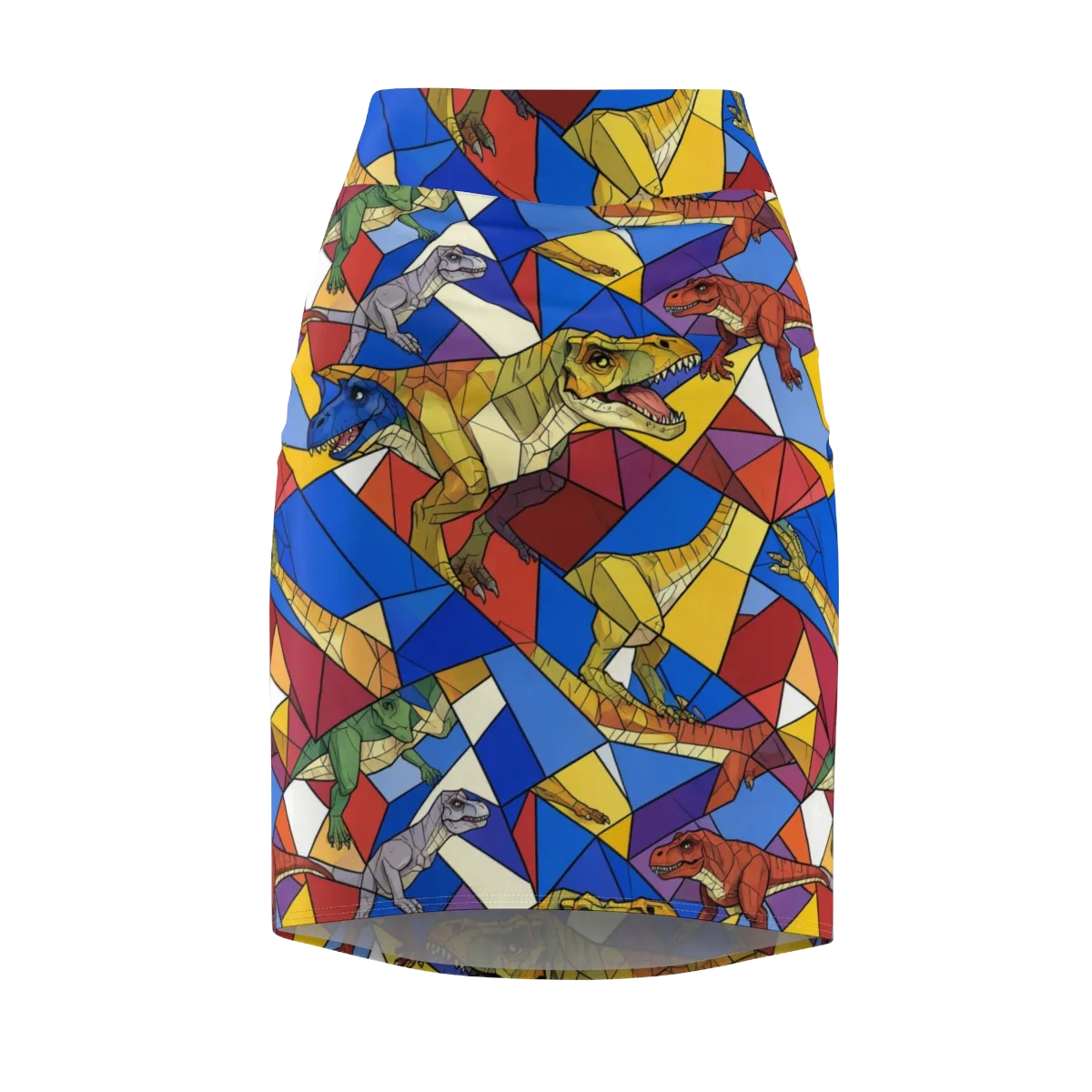 Jurassic Mosaic on Pencil Skirt — Front