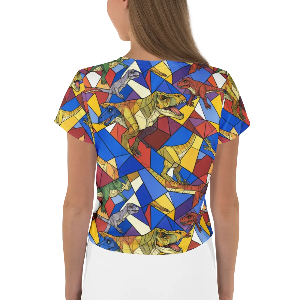 Jurassic Mosaic on Crop Tee — Back