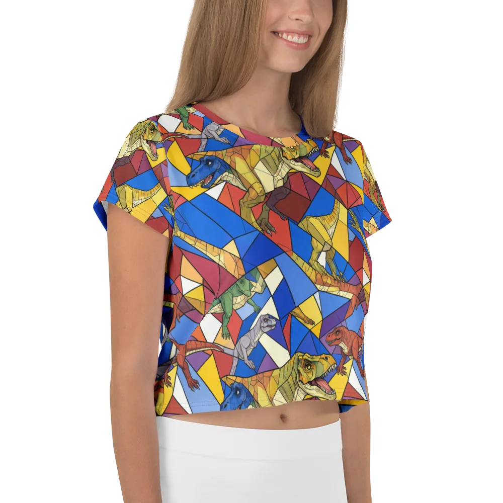 Jurassic Mosaic on Crop Tee — Right