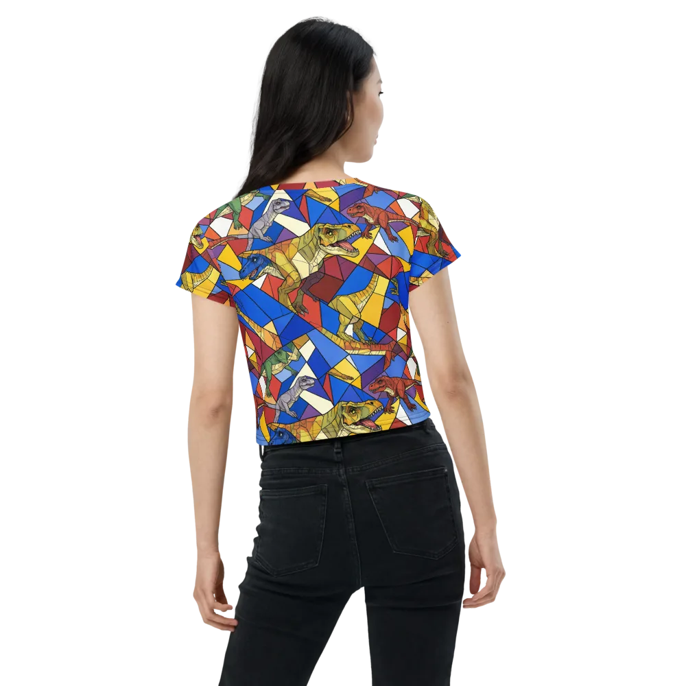 Jurassic Mosaic on Crop Tee — Back