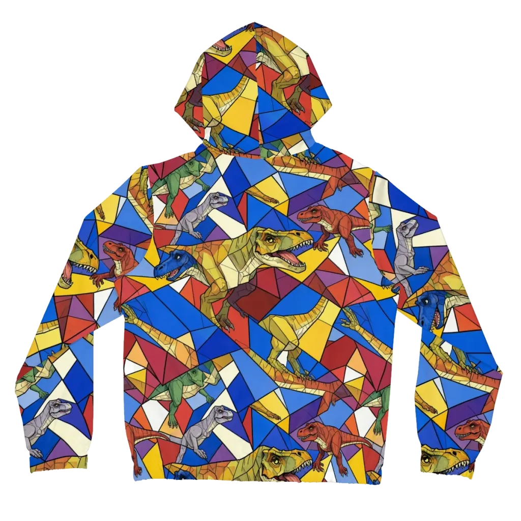 Jurassic Mosaic on Women's Full-Zip Hoodie — Back