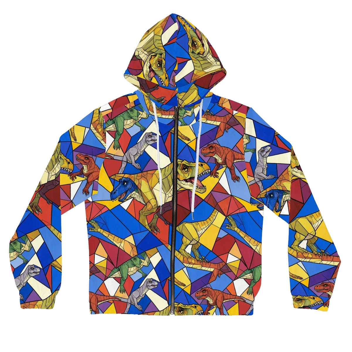 Jurassic Mosaic on Women's Full-Zip Hoodie — Front