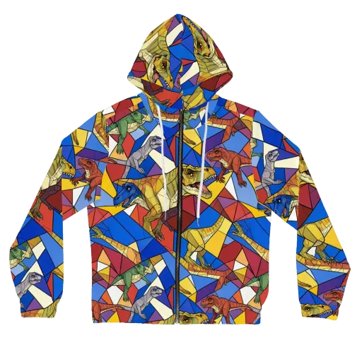 Jurassic Mosaic on a Women's Full-Zip Hoodie