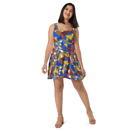 Jurassic Mosaic on a Skater Dress