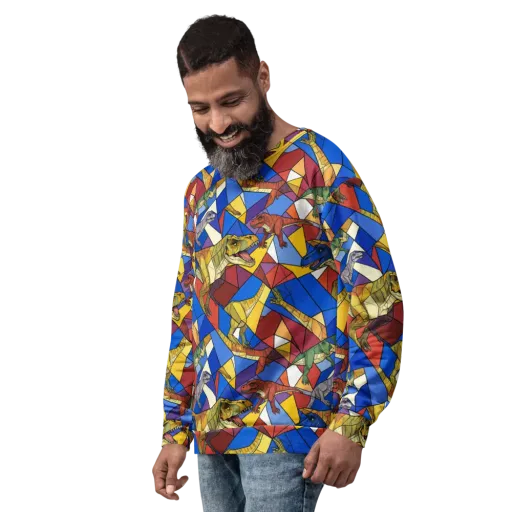Jurassic Mosaic on a Sweatshirt