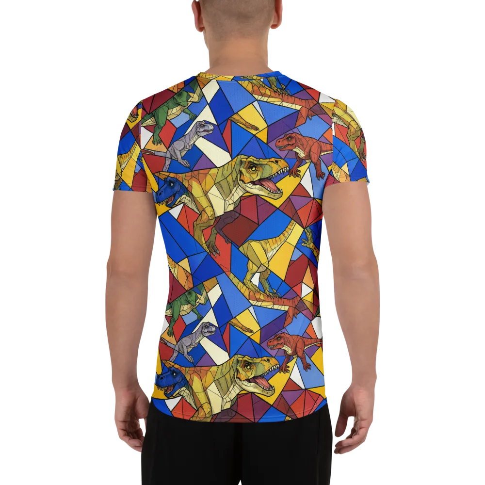 Jurassic Mosaic on Men's Athletic T-Shirt — Back