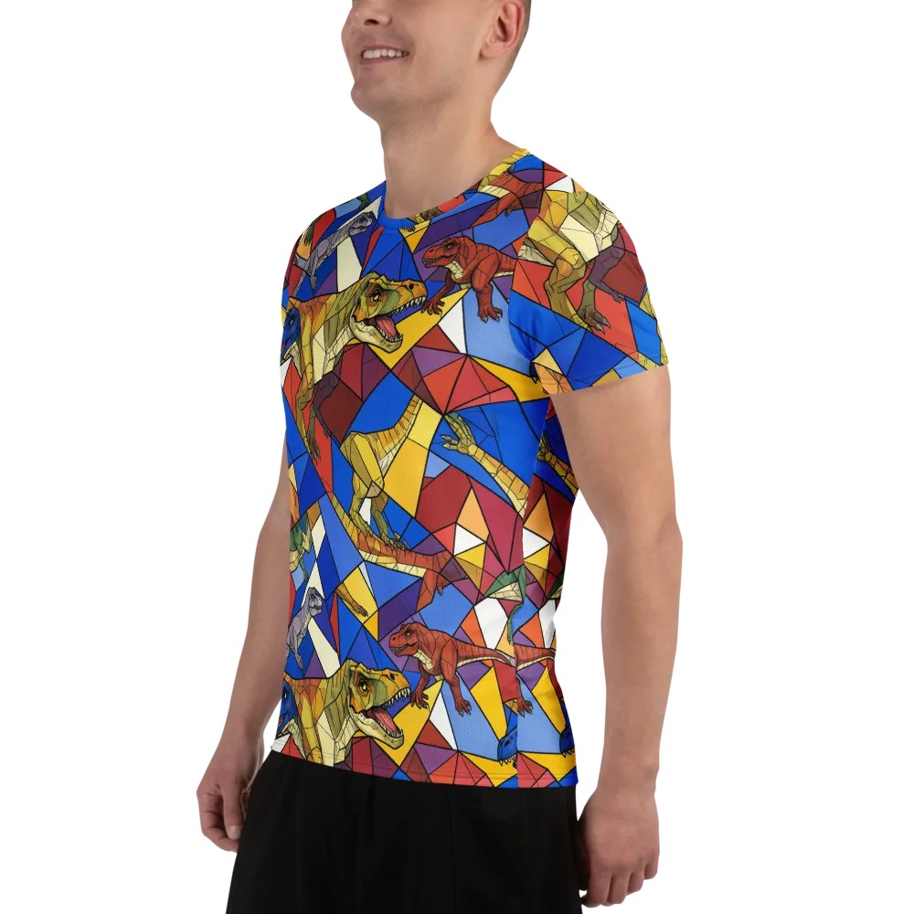 Jurassic Mosaic on Men's Athletic T-Shirt — Left