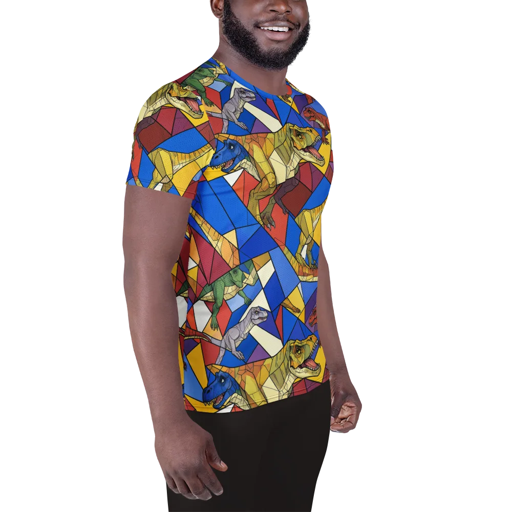 Jurassic Mosaic on Men's Athletic T-Shirt — Right