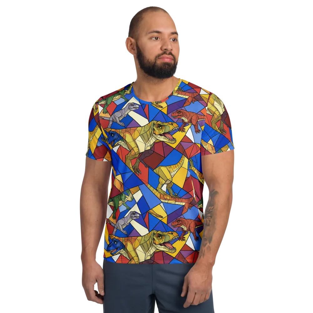 Jurassic Mosaic on Men's Athletic T-Shirt — Front