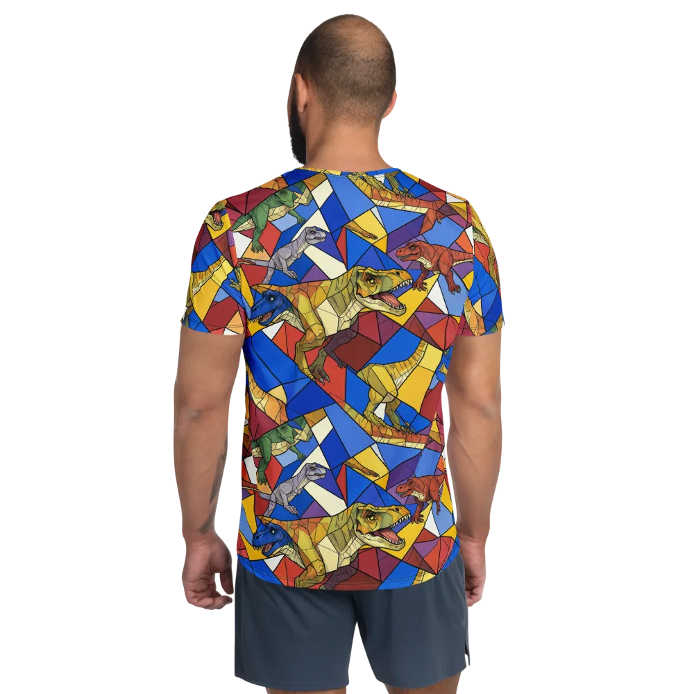 Jurassic Mosaic on Men's Athletic T-Shirt — Back