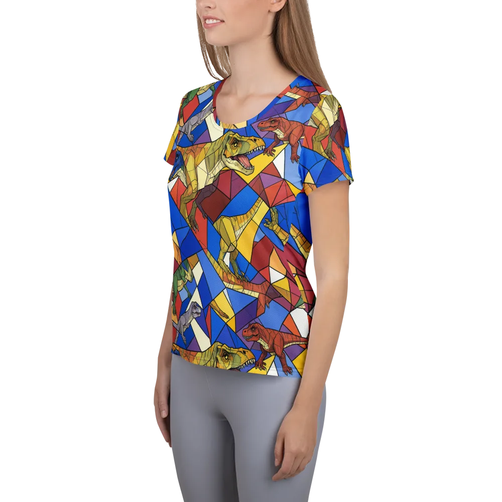 Jurassic Mosaic on Women's Athletic T-Shirt — Left