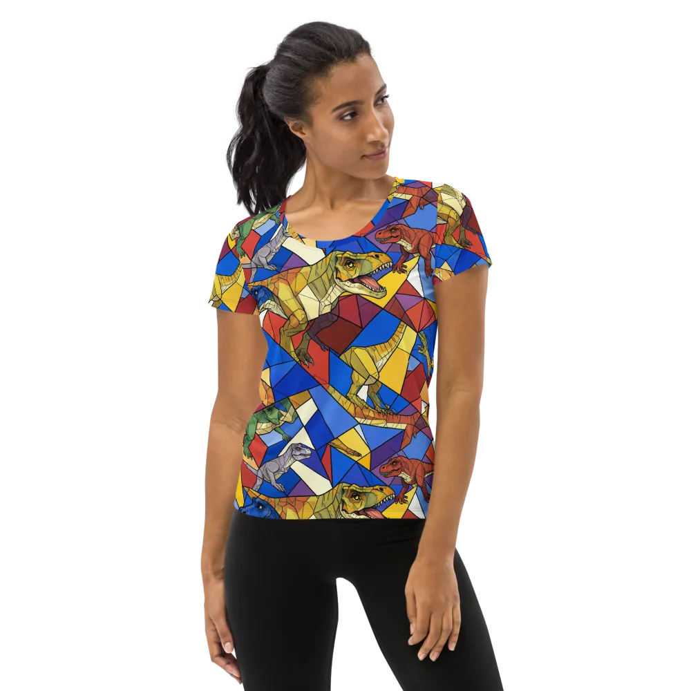 Jurassic Mosaic on Women's Athletic T-Shirt — Front