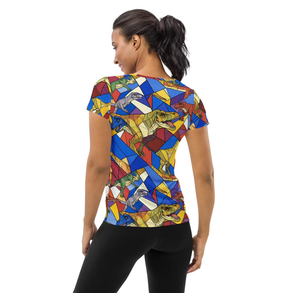 Jurassic Mosaic on Women's Athletic T-Shirt — Back
