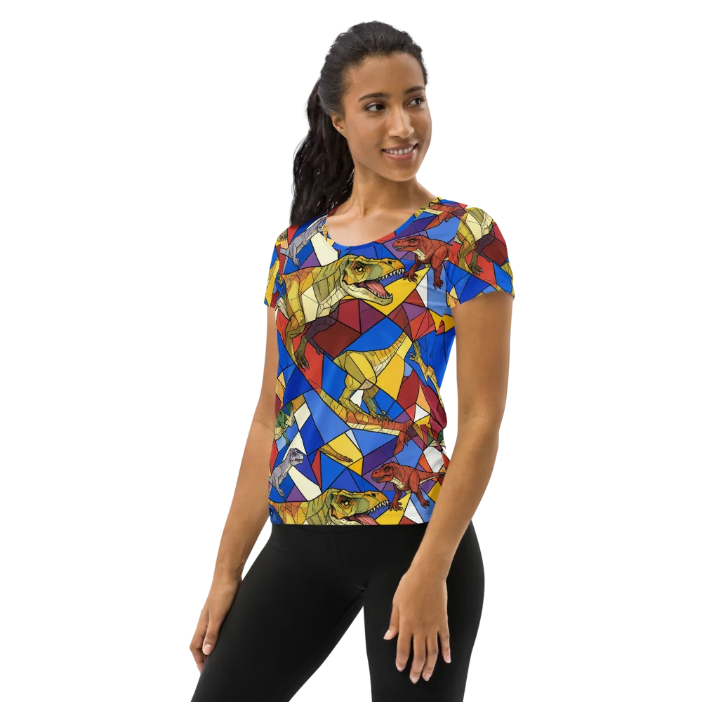 Jurassic Mosaic on Women's Athletic T-Shirt — Left