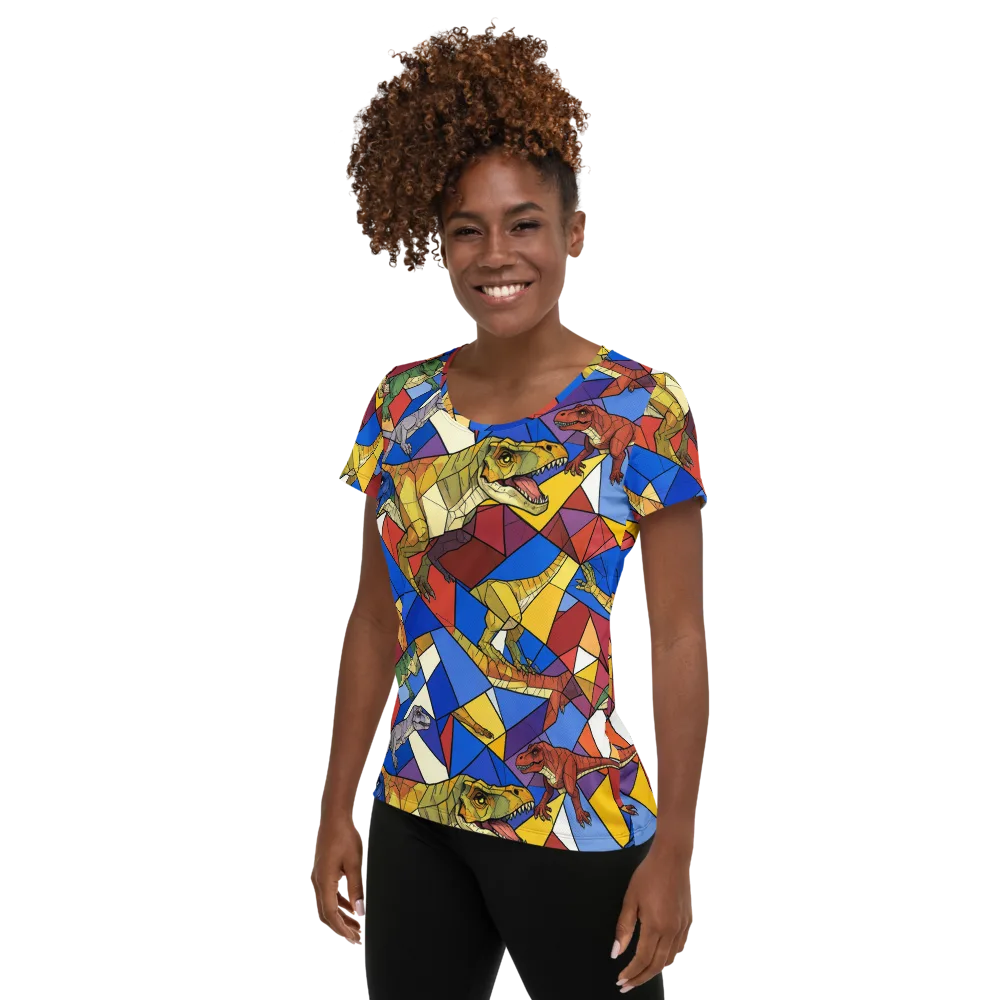 Jurassic Mosaic on Women's Athletic T-Shirt — Left