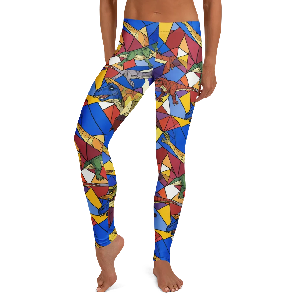 Jurassic Mosaic on Leggings — Front