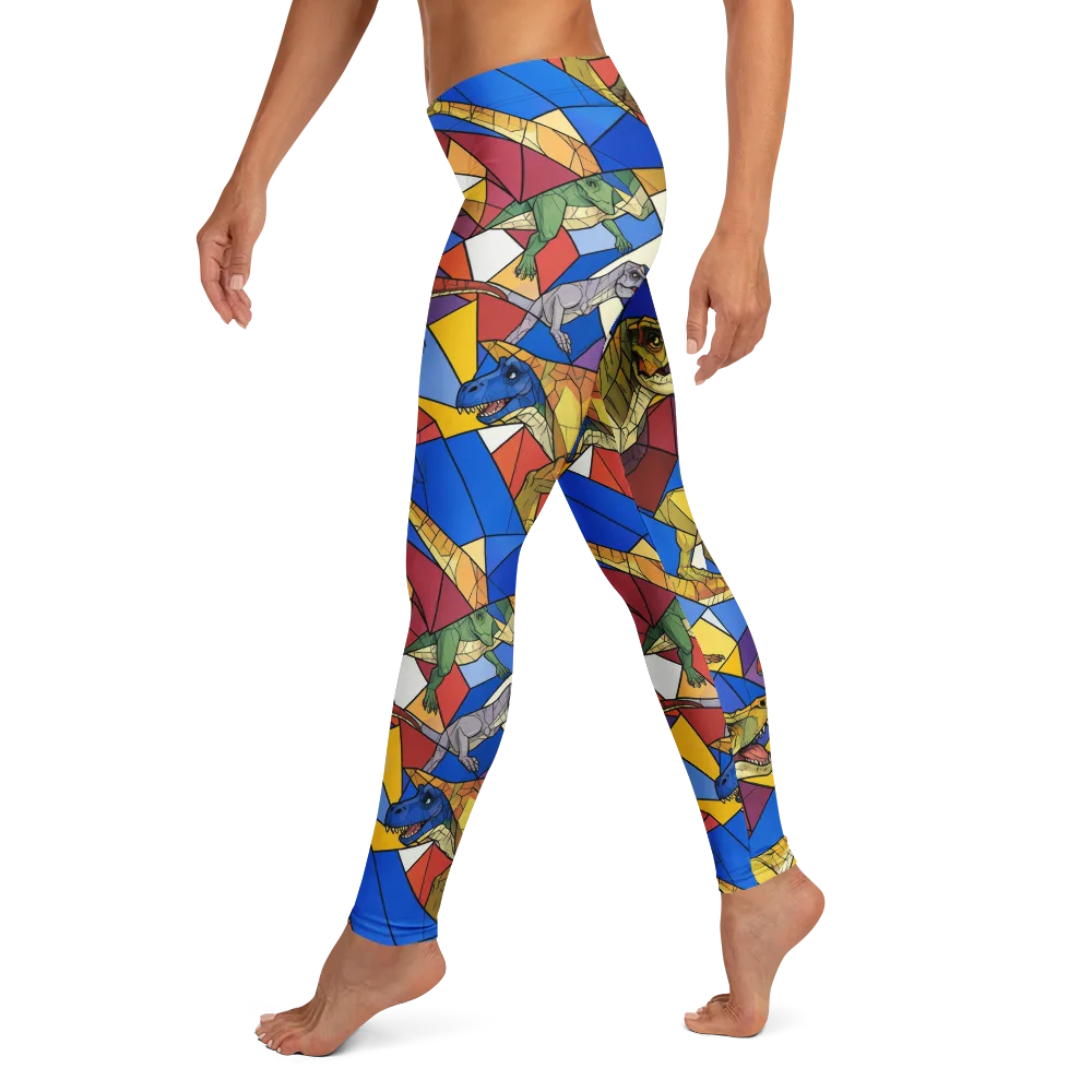 Jurassic Mosaic on Leggings — Left