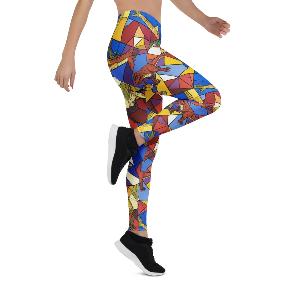 Jurassic Mosaic on Leggings — Right