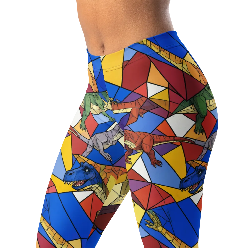 Jurassic Mosaic on Leggings — Left Front