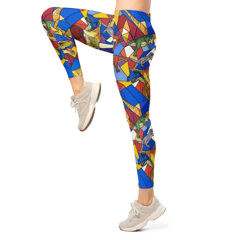 Jurassic Mosaic on Leggings — Left